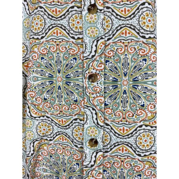 Structure Collection Men's S Slim Fit Cotton Linen Blend Button Up Boho Shirt - Picture 7 of 7